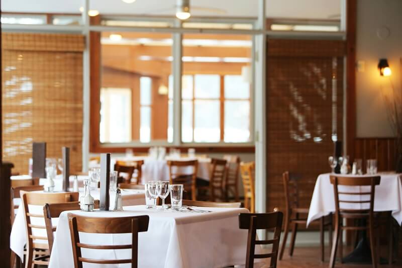 chair and table inside a restaurant